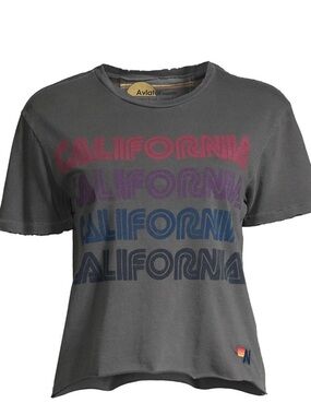 Aviator Nation California colorblock pink purple blue Graphic T-Shirt Size Small